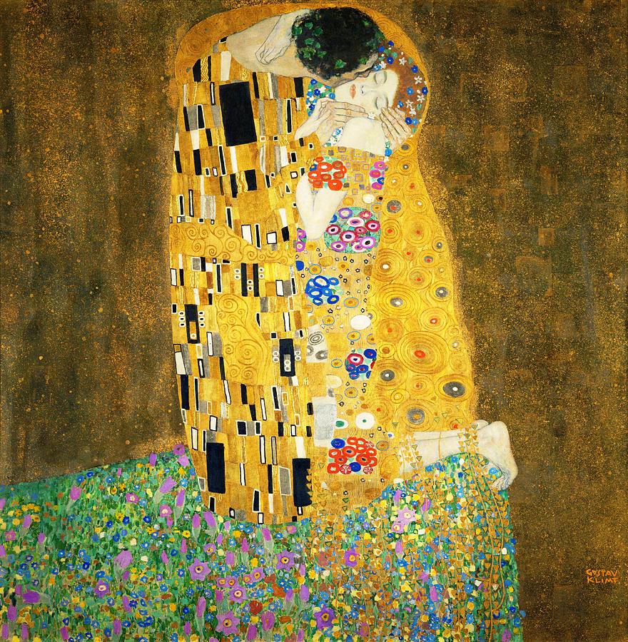 Gustav Klimt The Kiss Art Nouveau Jugendstil Gold