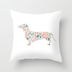 dachshund-floral-watercolor-art-pillows